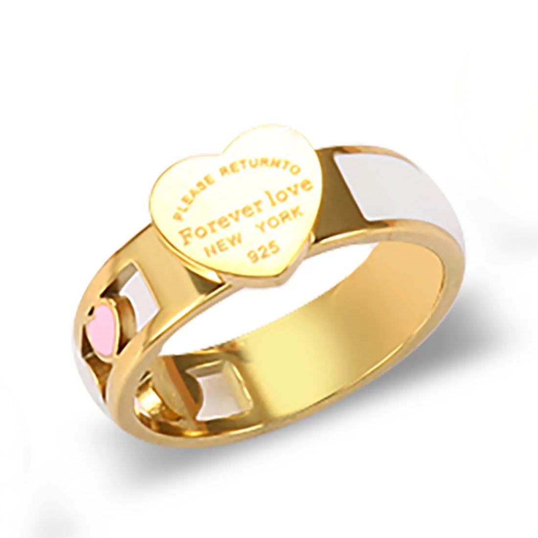 enamel color Heart Ring