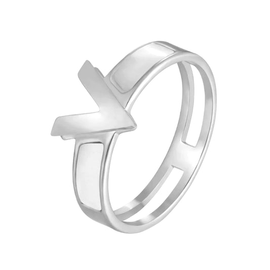 Letter V Shell Ring