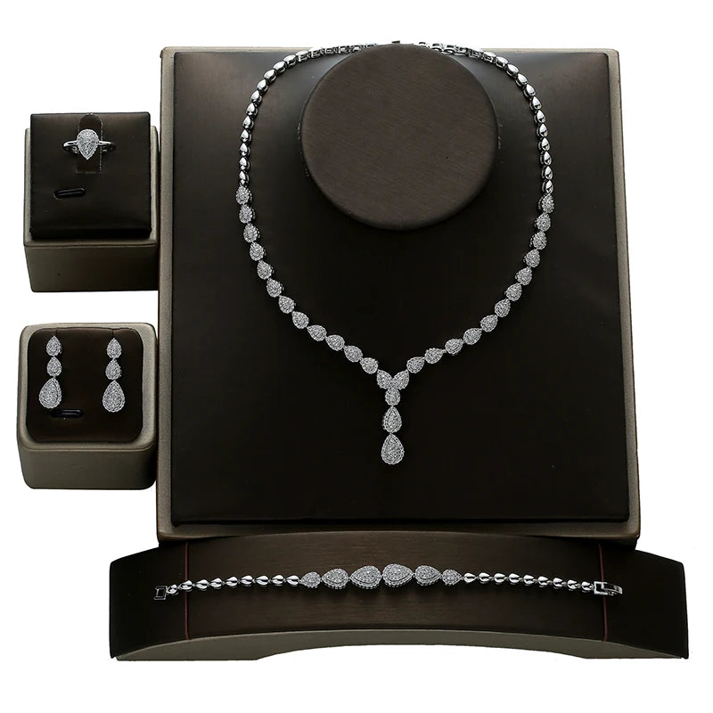 Jewelry Set: Necklace+ Earrings+ Ring + Bracelet Set