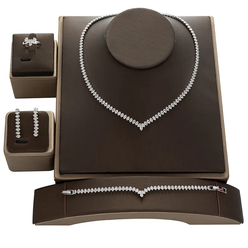 Jewelry Set: Necklace+ Earrings+ Ring + Bracelet Set