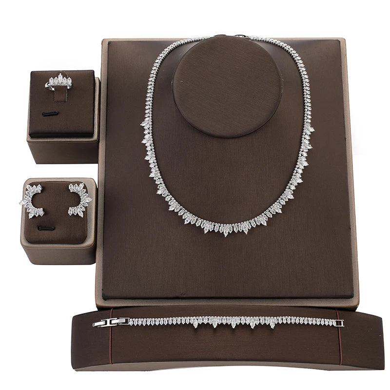 Jewelry Set: Necklace+ Earrings+ Ring + Bracelet Set