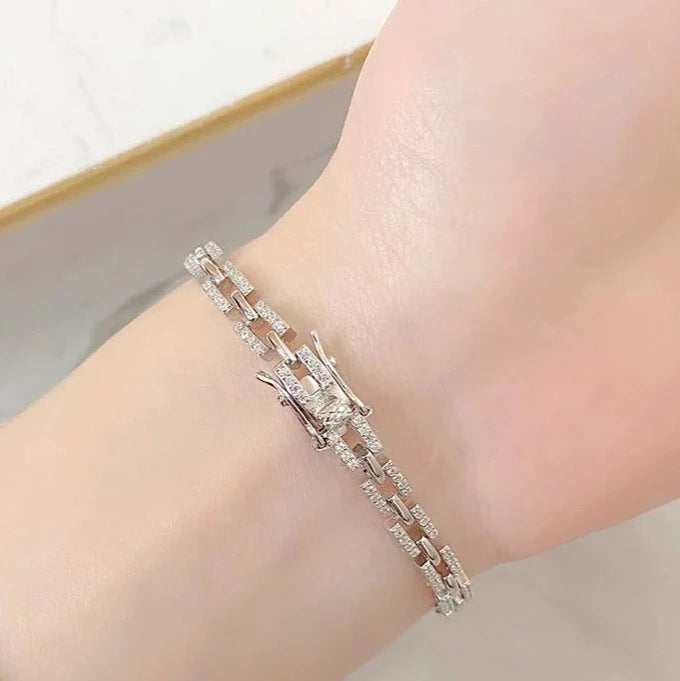 Moissanite Bracelet S925 Sterling Silver Diamond chain Bracelets