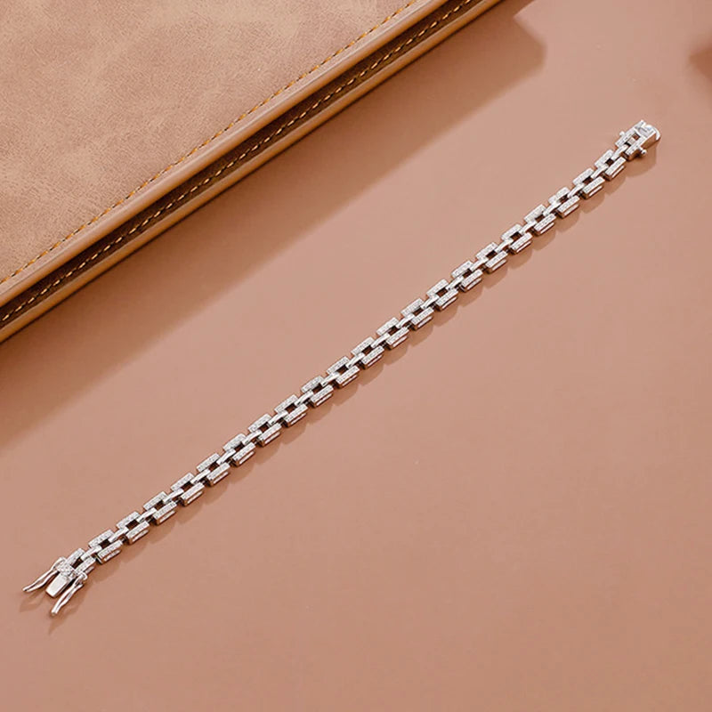 Moissanite Bracelet S925 Sterling Silver Diamond chain Bracelets