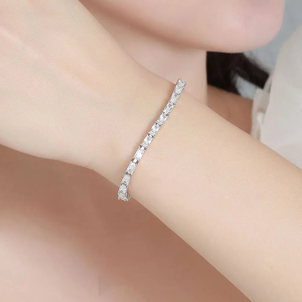 Tennis Bracelet s925 Sterling Silver 18k White Gold Plated