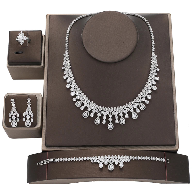 Jewelry Set: Necklace+ Earrings+ Ring + Bracelet Set