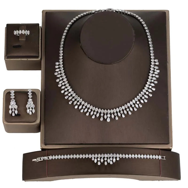 Jewelry Set: Necklace+ Earrings+ Ring + Bracelet Set