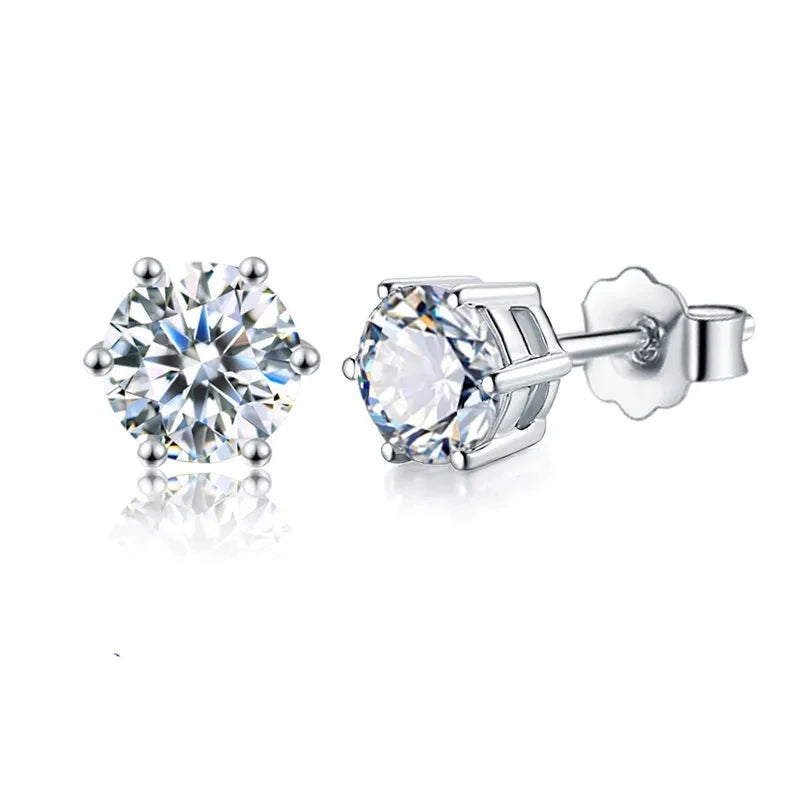 0.5ct-2ct Moissanite Earrings 925 Sterling Silver 18K Gold Plated